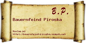 Bauernfeind Piroska névjegykártya
